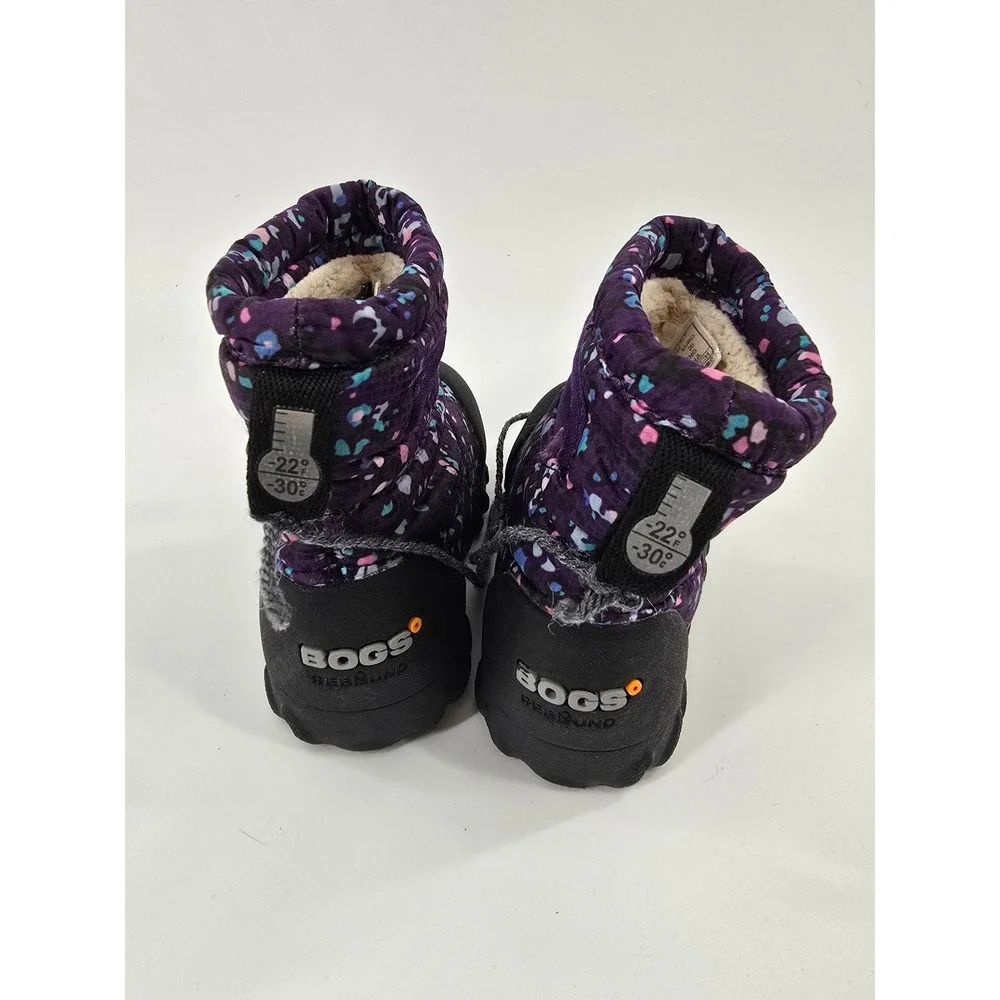 Bogs B-Moc Snow Lilt Purple Confetti Waterproof Winter Boots Infant 4 72757K-540 - Picture 3 of 8